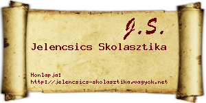 Jelencsics Skolasztika névjegykártya